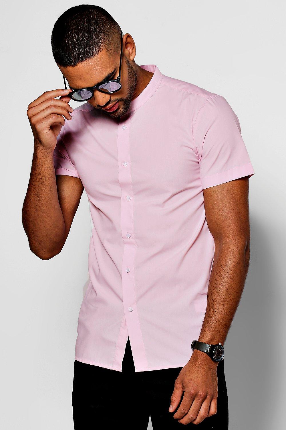 Pink store grandad shirt